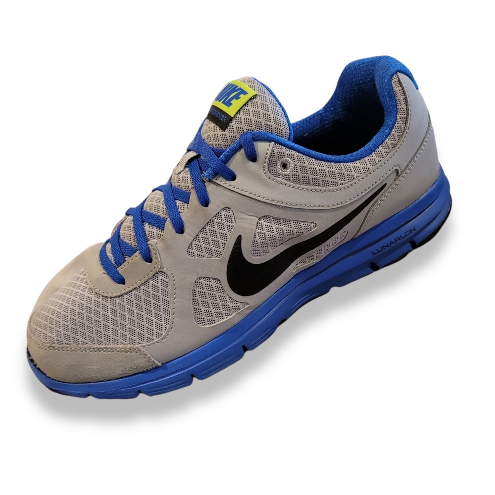 Nike Lunar Forever Grey, Blue, and Lime Green